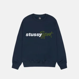 STUSSY SPORT SCRIPT CREW NAVY