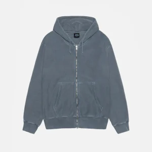 BUANA ZIP HOODIE PIGMENT DYED GREY