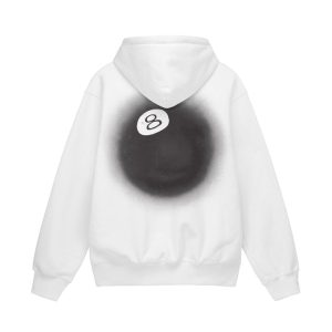 8 BALL FADE HOODIE WHITE