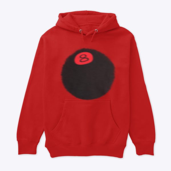 8 BALL FADE RED HOODIE