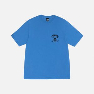 SKULL & BONES BLUE TEE PIGMENT DYED