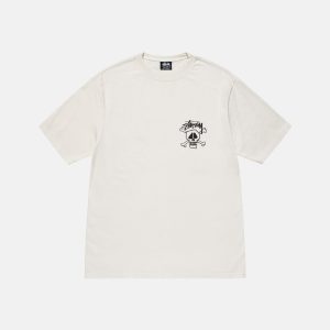 SKULL & BONES WHITE TEE PIGMENT DYED