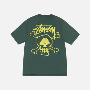 SKULL & BONES TEE PIGMENT DYED