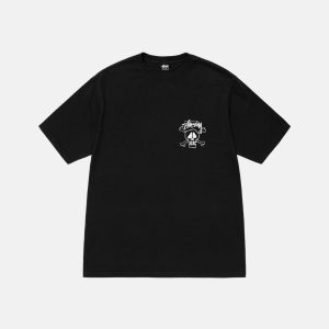 SKULL & BONES BLACK TEE PIGMENT DYED