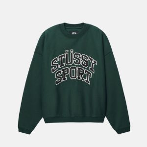 STÜSSY SPORT RELAXED OVERSIZED CREW – Green