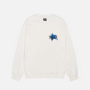 STÜSSY STAR CREW PIGMENT DYED – White